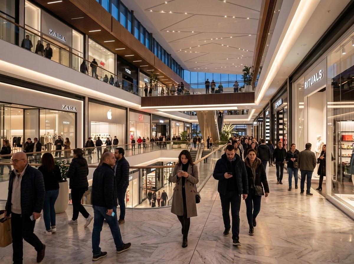 Shoppers in a mall